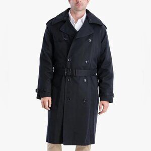Men's Towne London Fog Black Double-Breasted Trench Coat